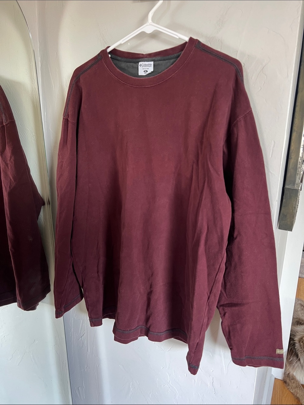 Columbia Men's Long-Sleeve Crewneck Shirt - Maroon
